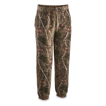 Men'S Camo Fleece Pants Woodland Camo XL