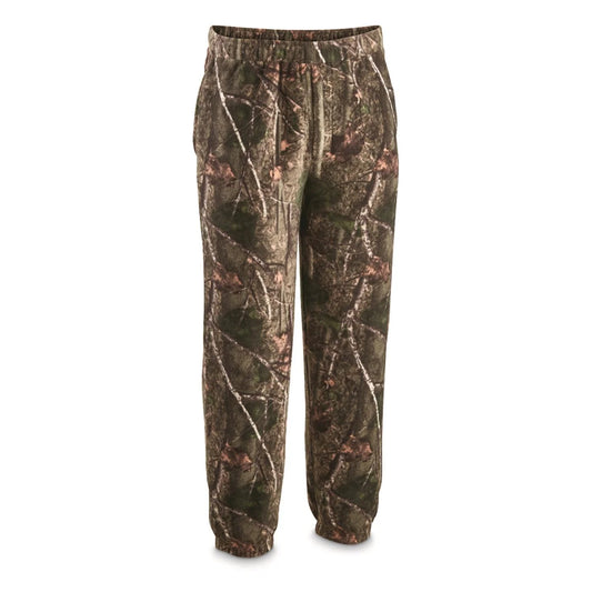 Men'S Camo Fleece Pants Woodland Camo XL