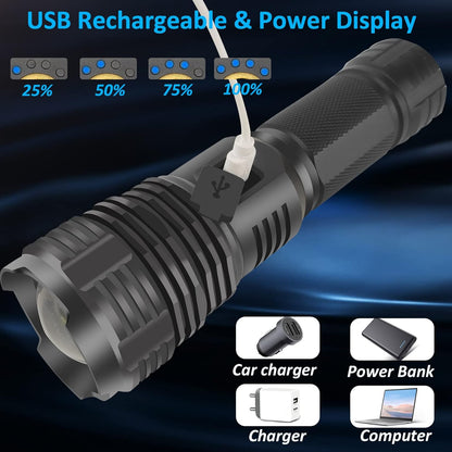 Rechargeable Flashlights 100000 High Lumens (Model 2022, Rechargeable Flashlights, Aluminum, 1, Medium, Model 2022)