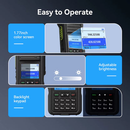 Ailunce HA1UV Walkie Talkie IP67 Waterproof 2800Mah Rechargeable Long Range Dual Band Two-Way Radio Sub-Ptt Ham Radio