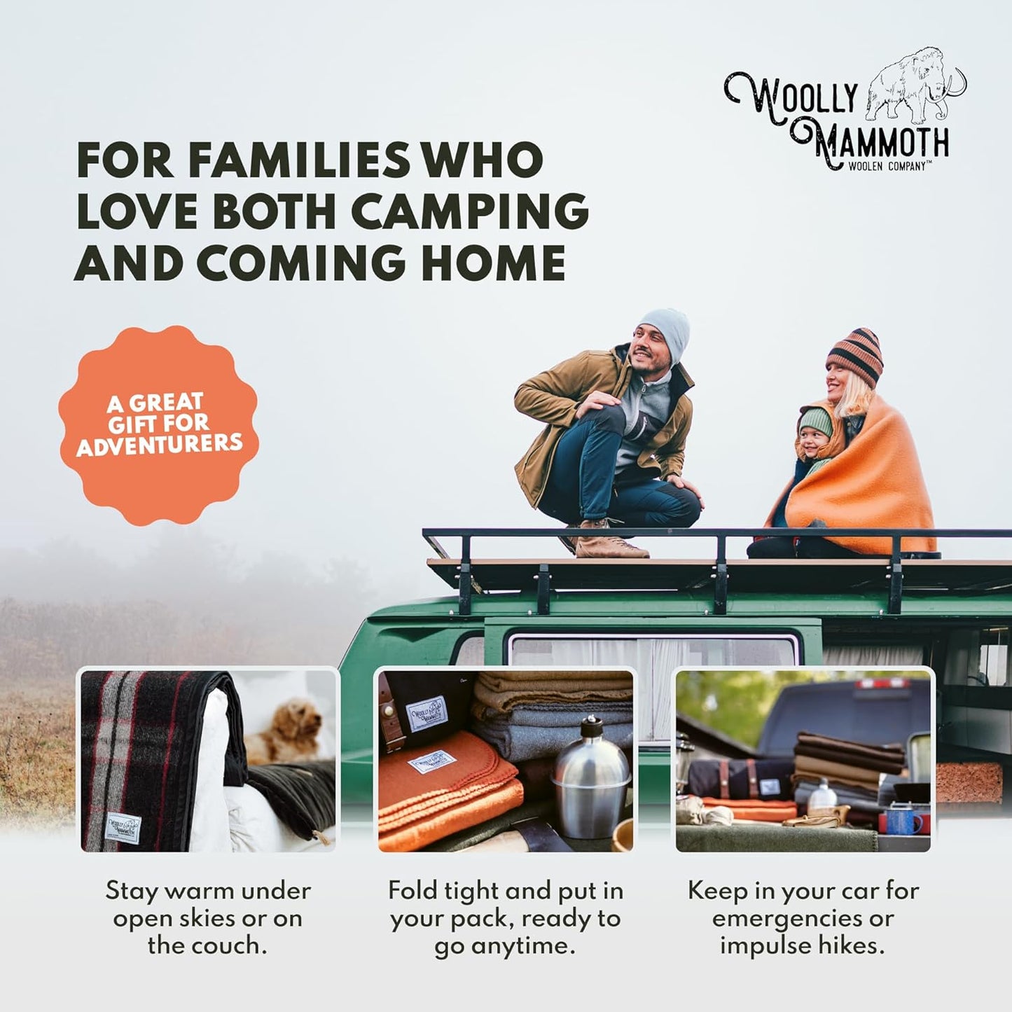 Outdoor Merino Wool Throw Blanket - 66 X 90 In, Large, Burgundy - Heavy Thermal Camping Blankets - Breathable Wool Throw