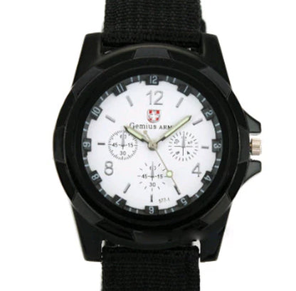 Army Style Woven Strap Tactical Timepiece Navy Air Force Quartz Military Watch