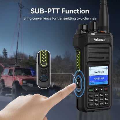 Ailunce HA1UV Walkie Talkie IP67 Waterproof 2800Mah Rechargeable Long Range Dual Band Two-Way Radio Sub-Ptt Ham Radio