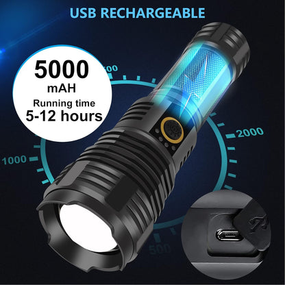 Rechargeable Flashlights 100000 High Lumens (Model 2022, Rechargeable Flashlights, Aluminum, 1, Medium, Model 2022)