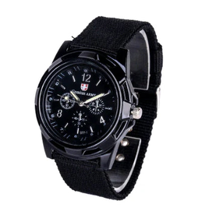 Army Style Woven Strap Tactical Timepiece Navy Air Force Quartz Military Watch