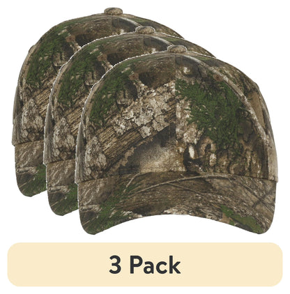 (3 Pack)  Lightly Structured Cotton Canvas Baseball Style Cap  APX Camo, Adult, Men'S, Hunting