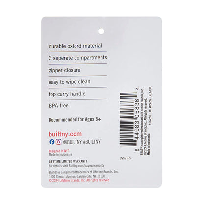 (2 Pack)  Oxford All Day Adult Reusable Lunch Bag Black