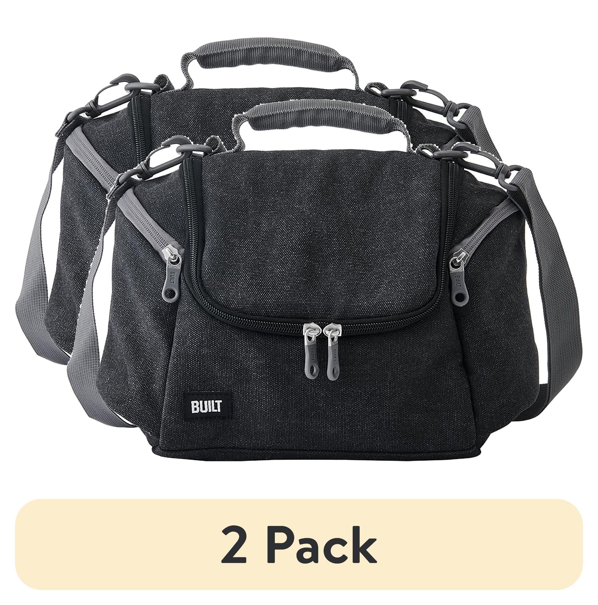 (2 Pack)  Oxford All Day Adult Reusable Lunch Bag Black