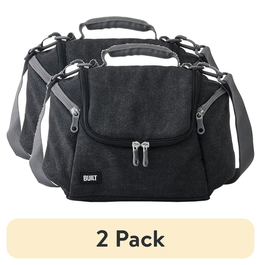 (2 Pack)  Oxford All Day Adult Reusable Lunch Bag Black