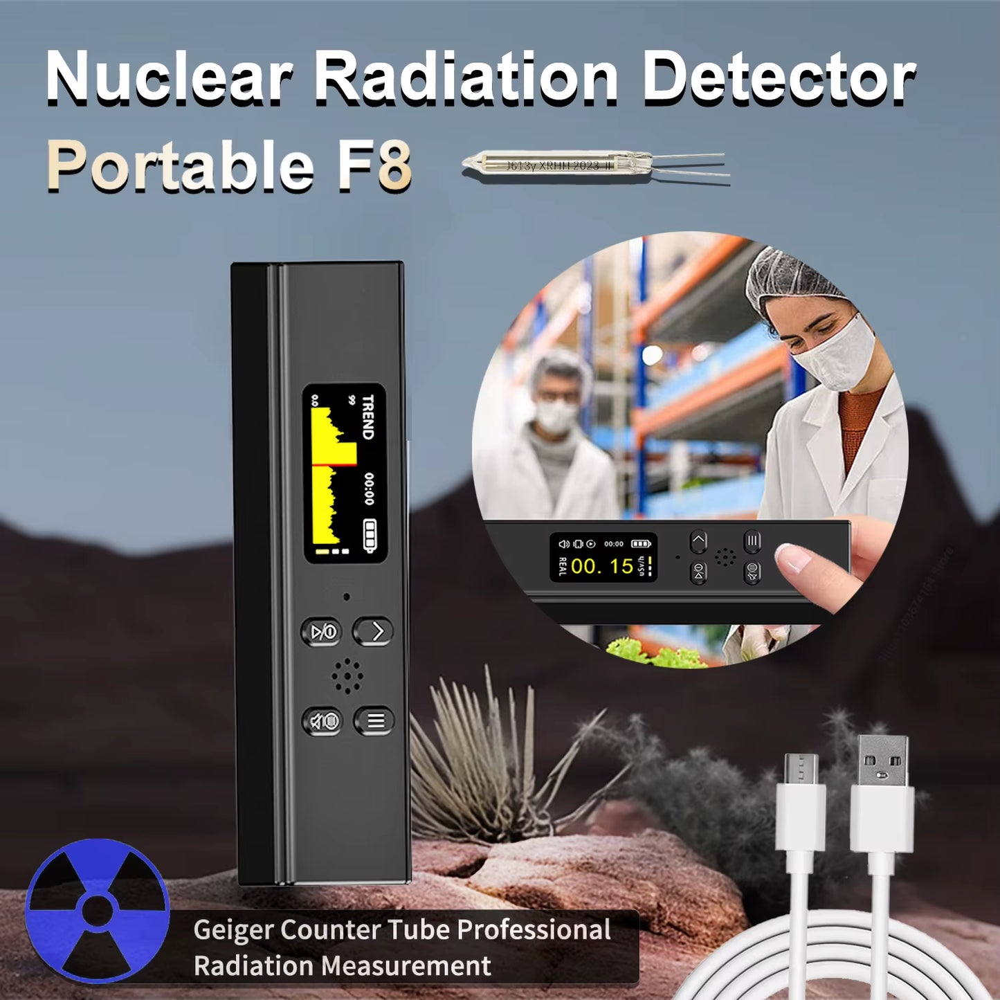 NEW Geiger Counter High Precision Nuclear Radiation Detector X-Ray Beta Gamma Detector Geiger Counter Dosimeter