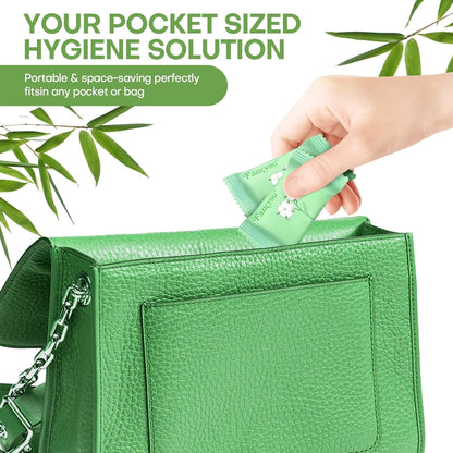 Compressed Towel Tablets 12"X9" 50 Pcs Individually Wrapped Mini Disposable Coin Towel Travel Size Wipe Washclothes (Green)