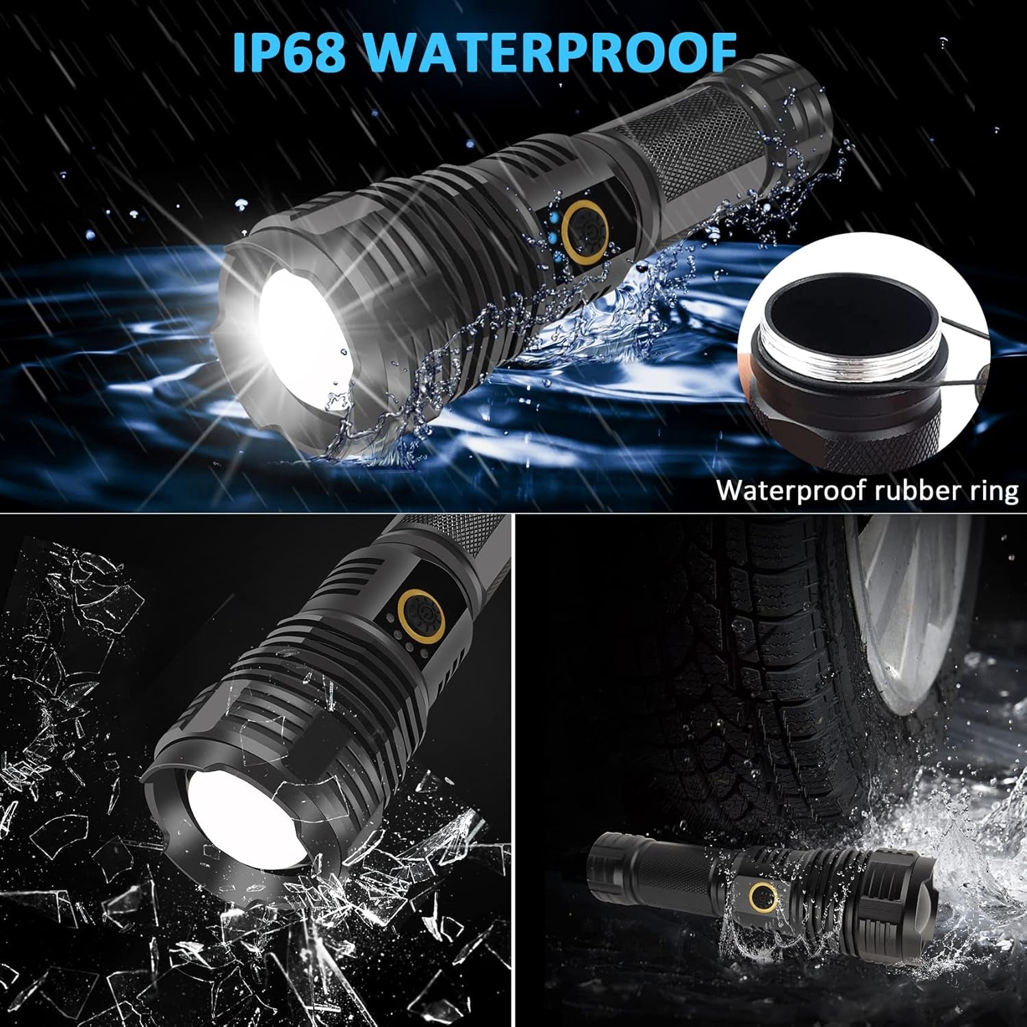 Rechargeable Flashlights 100000 High Lumens (Model 2022, Rechargeable Flashlights, Aluminum, 1, Medium, Model 2022)