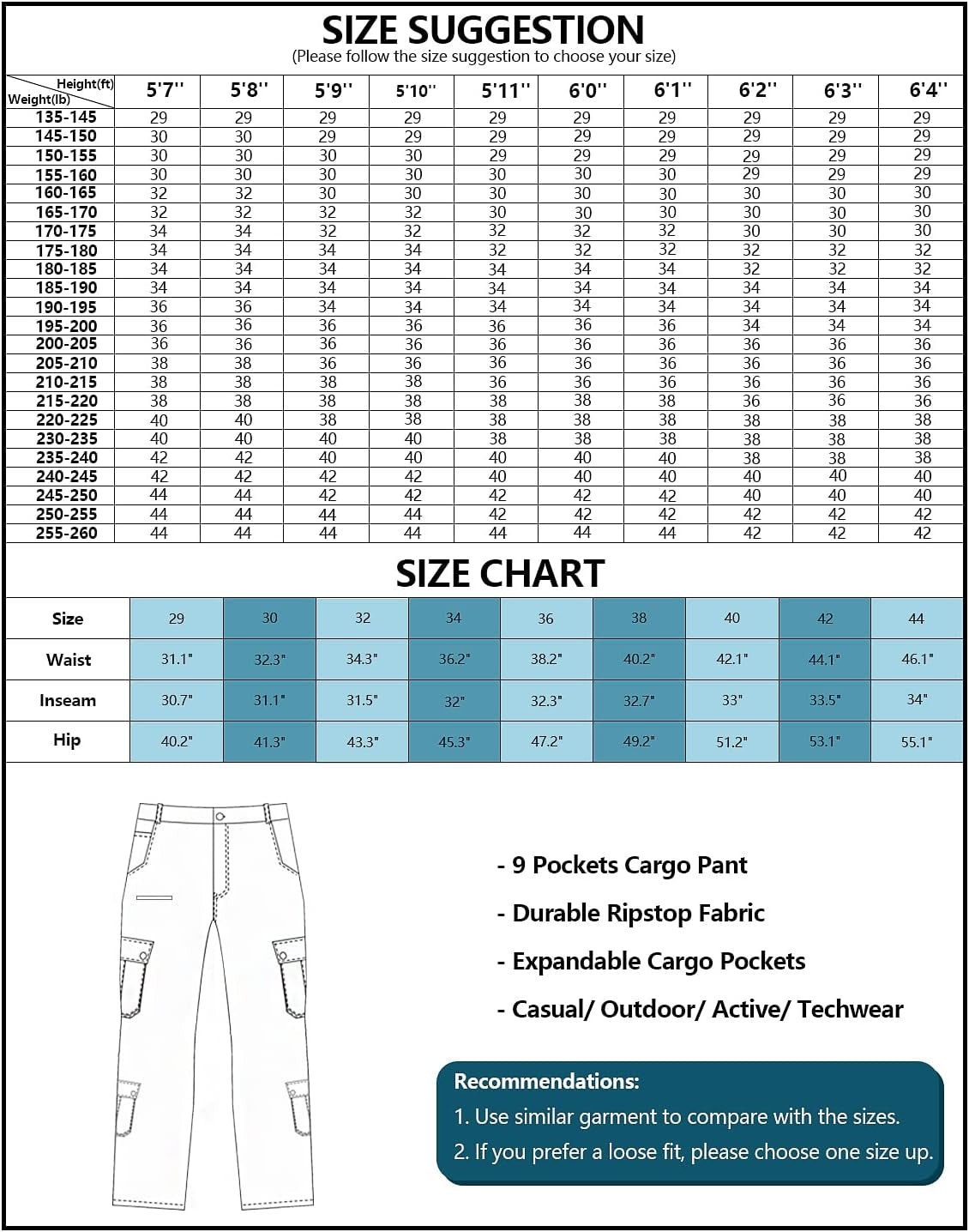 Men'S Casual Relaxed Fit Cargo Pants with Pockets, Outdoor Camo Cotton Work Pants for Men(No Belt)