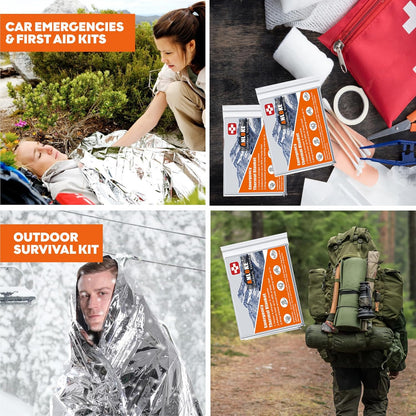 10PK Mylar Emergency Thermal Blankets 82X64" Heavy Duty Survival Gear