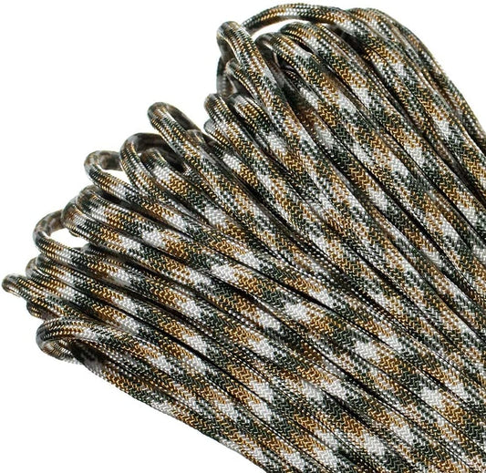 Genuine Type III 550Lb Paracord – Nylon Cord in Solid, Multi, and Reflective Colors – 25+ Colors and Length Options of 10', 25', 50', and 100'