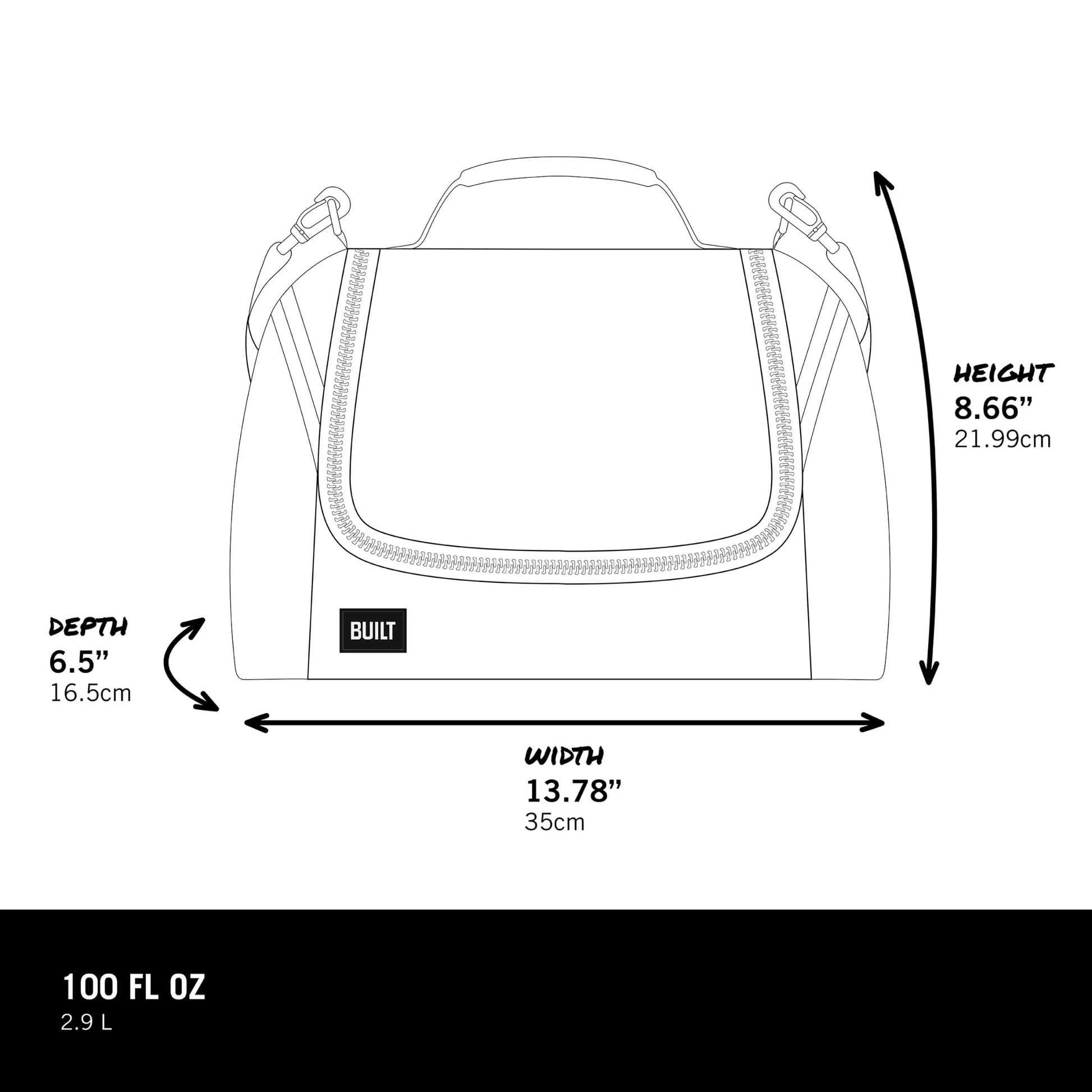 (2 Pack)  Oxford All Day Adult Reusable Lunch Bag Black