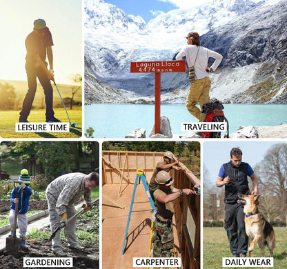 Men'S Casual Relaxed Fit Cargo Pants with Pockets, Outdoor Camo Cotton Work Pants for Men(No Belt)