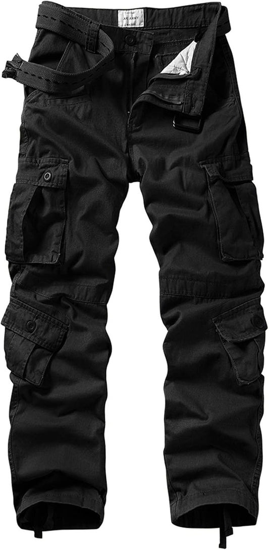 Men'S Cargo Pants Camo Casual Pants Relaxed Fit Cotton Work Pants with Multi Pocket