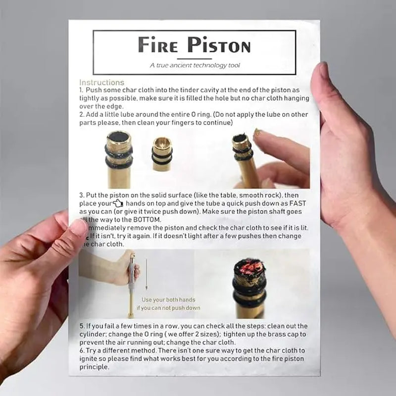 Metal Fire Piston Educational Campers/Survival/Preppers Scientific Lesson