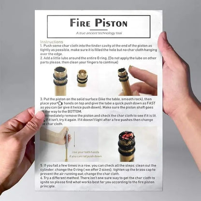 Metal Fire Piston Educational Campers/Survival/Preppers Scientific Lesson