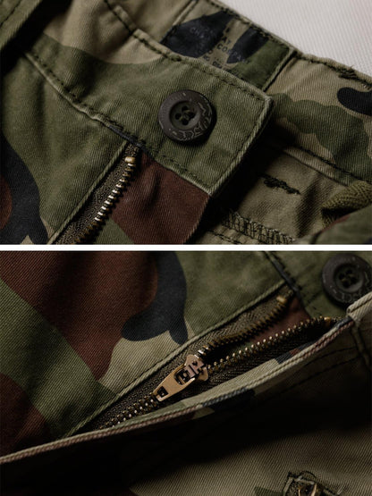 Men'S Casual Relaxed Fit Cargo Pants with Pockets, Outdoor Camo Cotton Work Pants for Men(No Belt)
