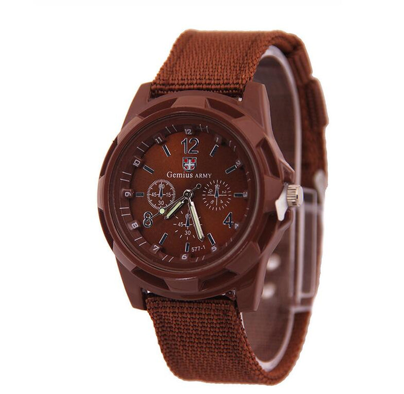 Army Style Woven Strap Tactical Timepiece Navy Air Force Quartz Military Watch