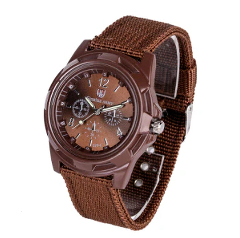 Army Style Woven Strap Tactical Timepiece Navy Air Force Quartz Military Watch