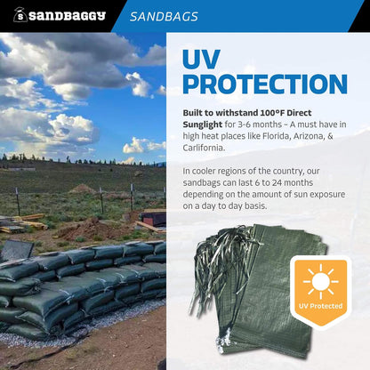 - Heavy Duty Empty Sandbags for Flooding (14" X 26") - Poly Sand Bags for Flood Barrier, Weight, Construction, Earth Bag Homes - Reusable, UV Resistant - Tie Strings Attached (10 Bags)