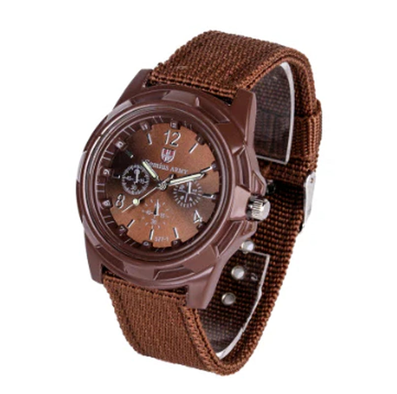 Army Style Woven Strap Tactical Timepiece Navy Air Force Quartz Military Watch