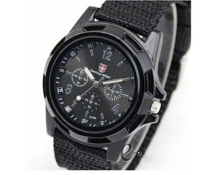 Army Style Woven Strap Tactical Timepiece Navy Air Force Quartz Military Watch