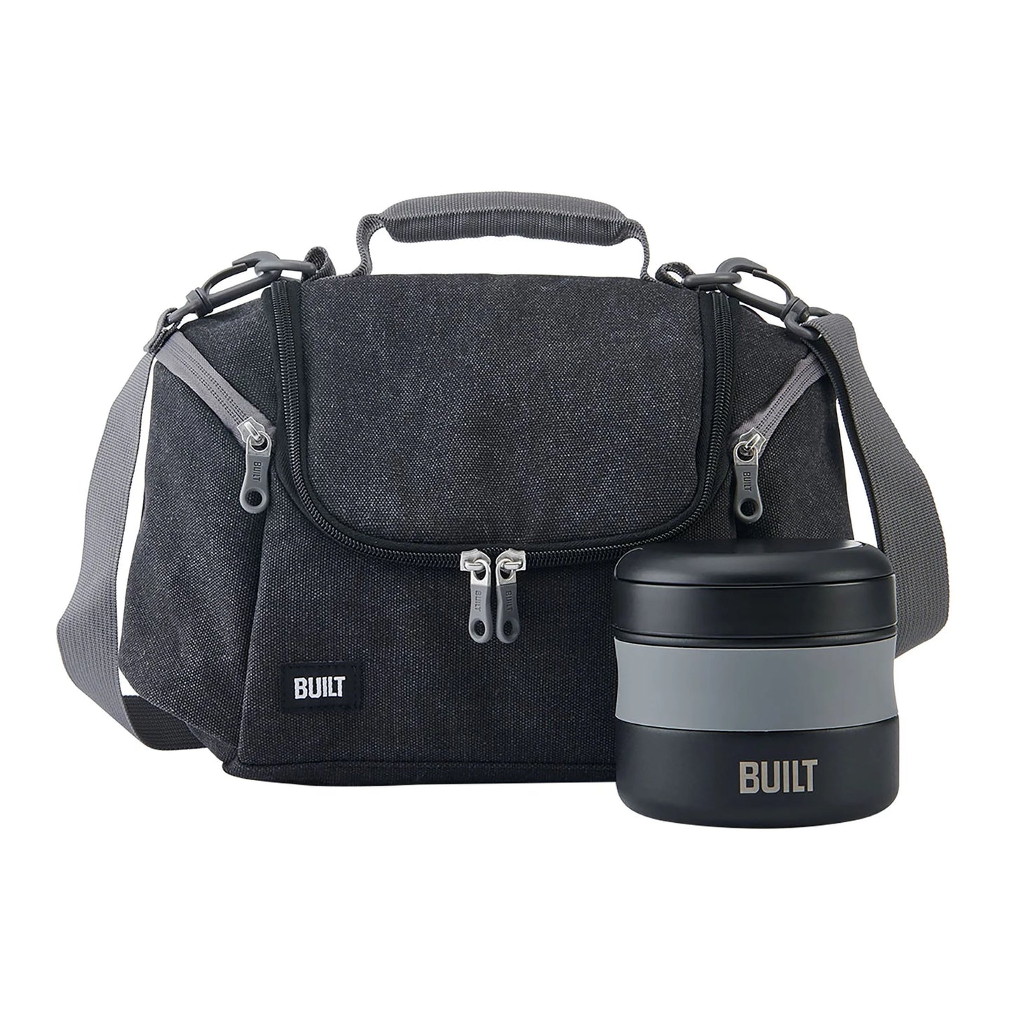 (2 Pack)  Oxford All Day Adult Reusable Lunch Bag Black