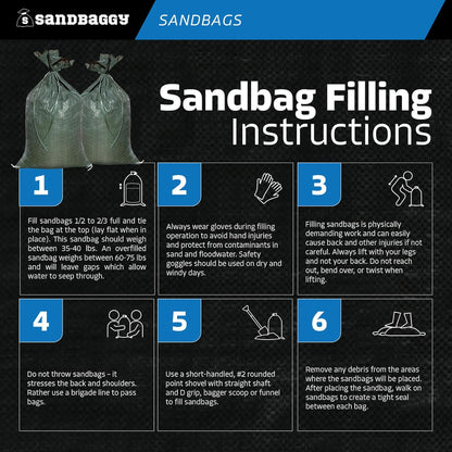 - Heavy Duty Empty Sandbags for Flooding (14" X 26") - Poly Sand Bags for Flood Barrier, Weight, Construction, Earth Bag Homes - Reusable, UV Resistant - Tie Strings Attached (10 Bags)