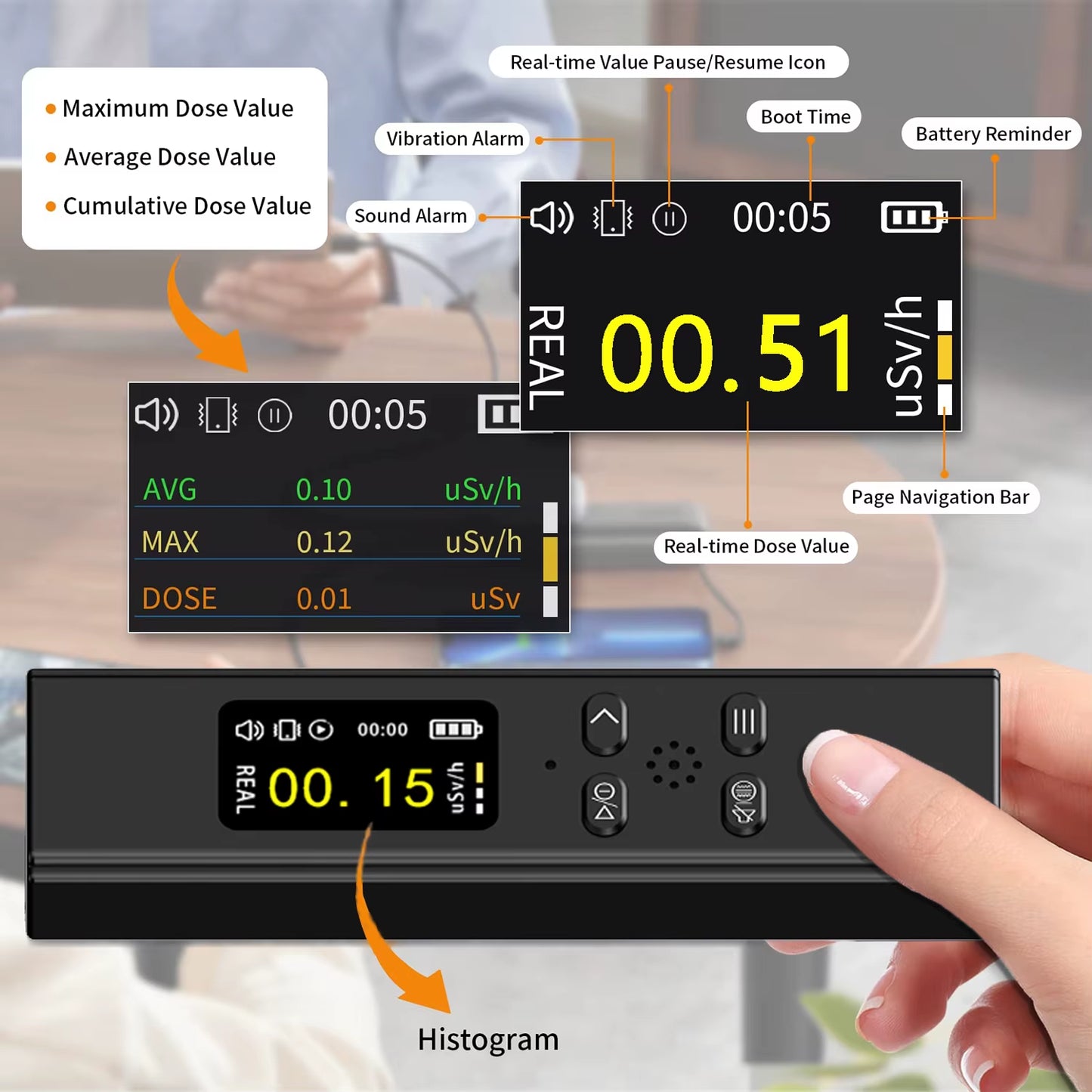 NEW Geiger Counter High Precision Nuclear Radiation Detector X-Ray Beta Gamma Detector Geiger Counter Dosimeter