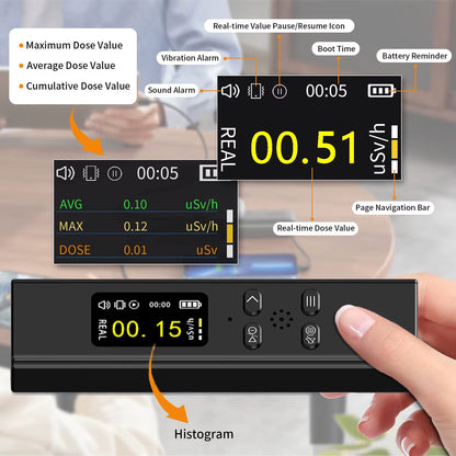 NEW Geiger Counter High Precision Nuclear Radiation Detector X-Ray Beta Gamma Detector Geiger Counter Dosimeter