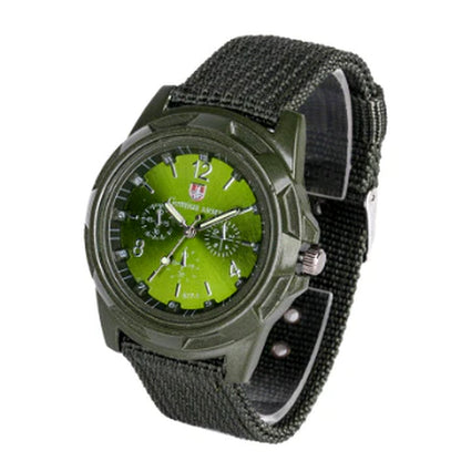 Army Style Woven Strap Tactical Timepiece Navy Air Force Quartz Military Watch